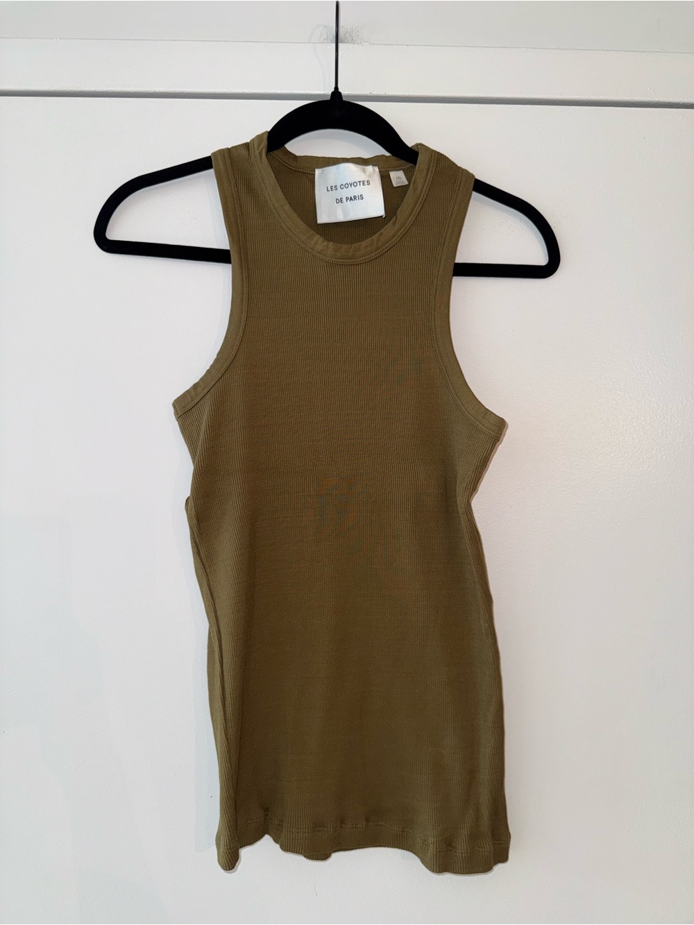 Les Coyotes De Paris NWOT Olive Green Ribbed Tank Top